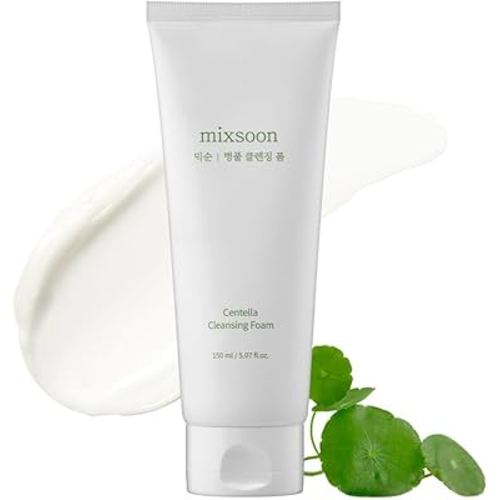 mixsoon Centella Cleansing Foam 5.07 fl oz/ 150ml,Low pH cleansing foam for soothing and moisturization