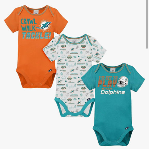 Gerber NFL unisex-baby Nfl Team 3 Pack Short Sleeve Onesie Bodysuit