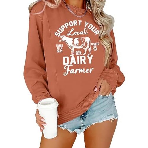 ASTANFY Maternity Nursing Sweatshirts for Breastfeeding Women Friendly Zipper Nursing Sweatshirt Mama Breast Feeding Sweater