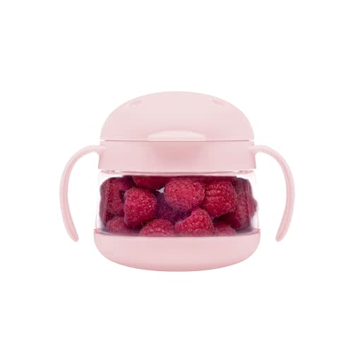 Ubbi Tweat No Spill Snack Container for Kids, BPA-Free, Toddler Travel Bowl, Blush Pink