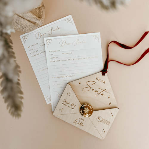 'Letter To Santa' Wooden Envelope Ornament - Personalisation Available