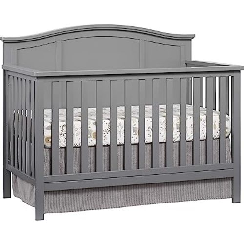 Oxford Baby Emerson 4-in-1 Convertible Baby Crib, Dove Gray, GreenGuard Gold Certified