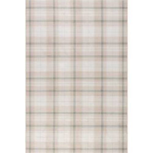 Raye Plaid Spill Proof Washable Beige 5 ft. x 8 ft. Indoor Area Rug