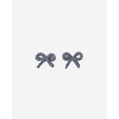 Crochet Bow Clip Marine