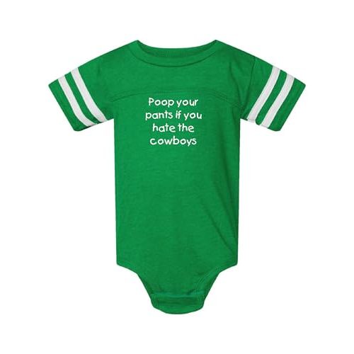 Eagles Fan Poop Your Pants if You Hate the Cowboys Funny Baby Football Jersey Bodysuit