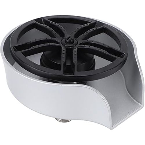 AYNEFY Reusable Glass Washer Glass Rinser High Pressure Bottle Washer Stainless Steel Cup Cleaner Counter Top Bottle Sink Sprayer Accessories for Home Kitchens Bars Cafes (Silver)