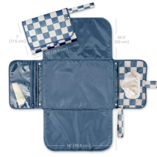 Portable/Foldable Waterproof Diaper Changing Pad with Smart Wipes Pocket