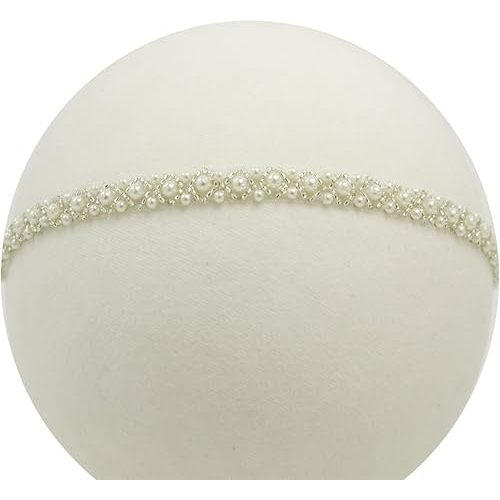 Baptism Headband for Baby Infant Toddler Girls White Christening Headband (3-12 Months)
