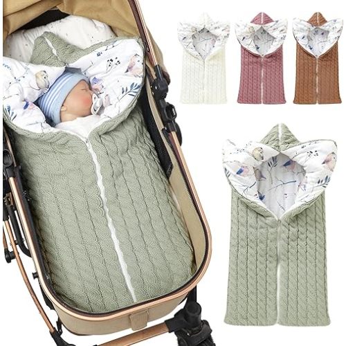 Colorful Newborn Baby Swaddle Blanket Wrap,Infant Toddler Thick Knit Soft Warm Fleece Receiving Blanket Swaddle Sleeping Bag Sack Stroller Wrap for 0-12 Month Baby (New Green)