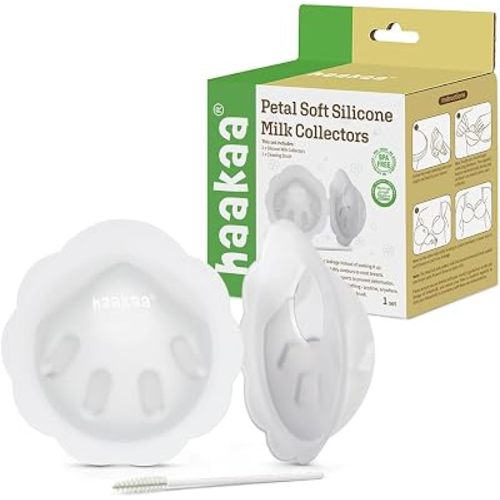 Haakaa Petal Soft Silicone Milk Collector, 1 oz 2-PK | Medical-Grade Silicone | Passive Leak Catcher for Breastfeeding