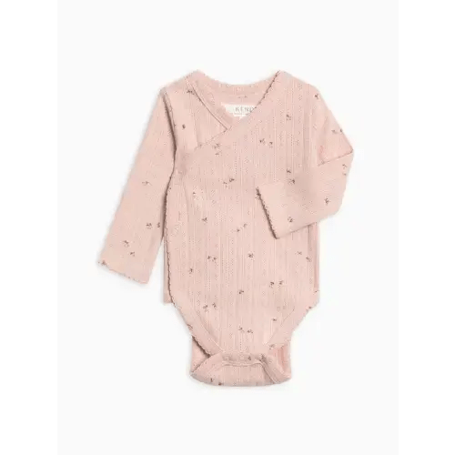 Hilda Brushed Back Pointelle Long Sleeve Kimono Bodysuit