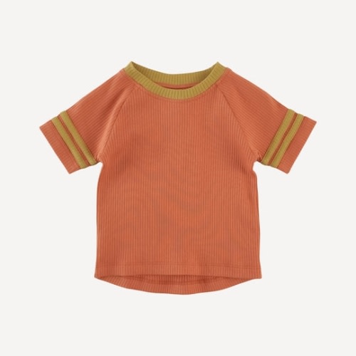 short sleeve football tee | rust | organic cotton single rib