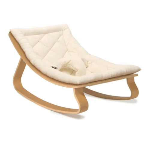 Levo Baby Bouncer - Beech & Ecru Organic Cotton Cushion | Ecru