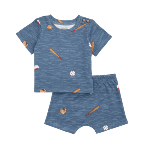 Baseball Baby Short Set 3-6M for Infants | Mud Pie