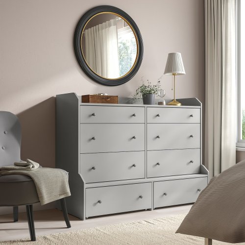 HAUGA 8-drawer dresser - gray 54 3/8x41 "