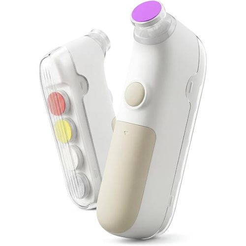 Grownsy Baby Nail Trimmer with LED Light, Electric Nail File for Newborns, Toddlers & Adults, Safe for Fingernails & Toes, Bass Run Nail Clipper, 2-Speed Settings, 5 Grinding Heads