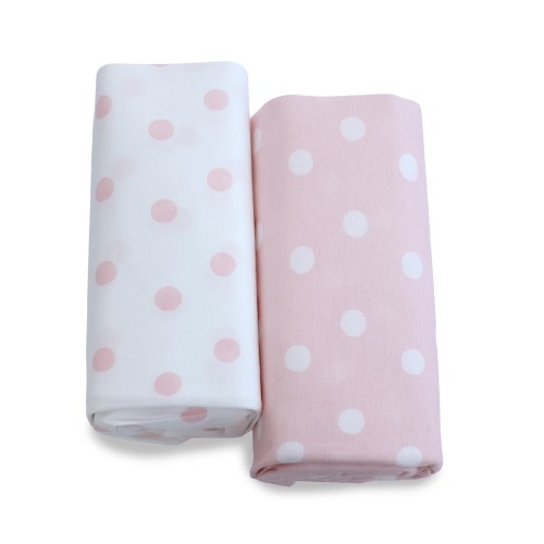 Bubba Blue Jersey Cot Fitted Sheet 2 Pack Blossom Polka Dots