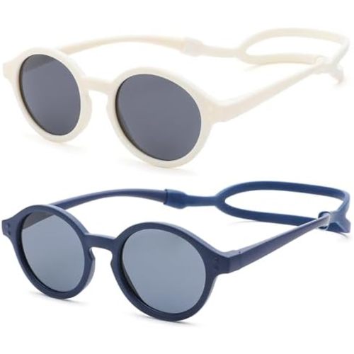 COASION Baby Polarized Sunglasses with Strap Adjustable TPEE Flexible Frame for Toddler Girls Boys Age 0-36 Months