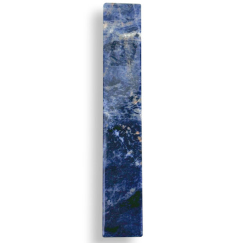 Regal Blue Jasper Self-Stick Mezuzah With Frosted Shin