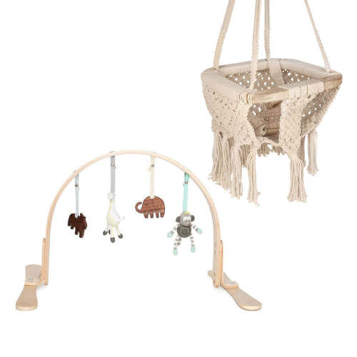 Finn and Emma Play Gym + Macrame Swing Bundle | Modern Nursery™