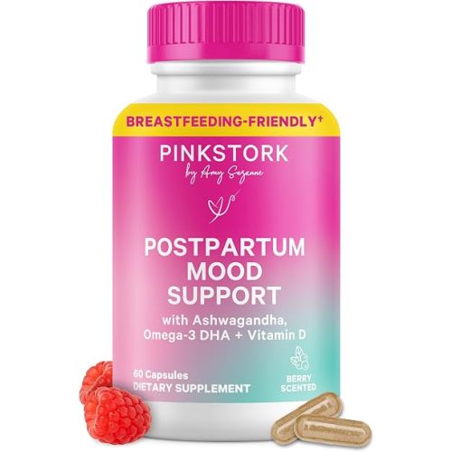 Pink Stork Postpartum Mood Support, Berry, 30-Day Supply