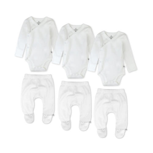 6-Pack Organic Cotton Long Sleeve Kimono Bodysuit & Footed Pant Bundle | Honest Baby Clothing