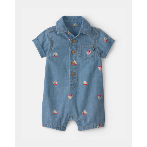 Baby Teddy Bear Sailboat Chambray Romper - Indigo - OshKosh B'gosh | Carter's