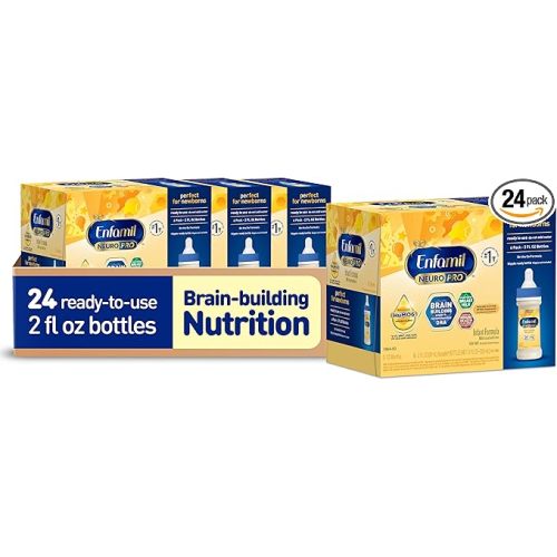 Enfamil NeuroPro Baby Formula, Brain Building Duo DHA & MFGM, Exclusive Immune Supporting HuMO6 Blend, Powder Infant Formula, Baby Milk, 2 Fl Oz, 24-Pack