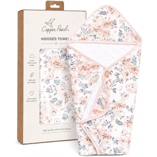 Copper Pearl Hooded Bath Towels Premium Knit/Terry Cloth Baby Towels with Hood, Pockets, and Cool Designs - Great to Gift and Make Bath Time Fun - Baby Bath Towel, Autumn