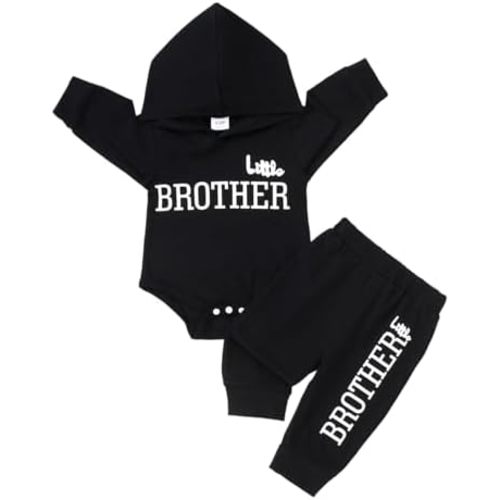 Baby Boy Clothes Newborn Boy Outfits Infant Letter Print Long Sleeve Romper Hoodies Pants Fall Winter Outfits