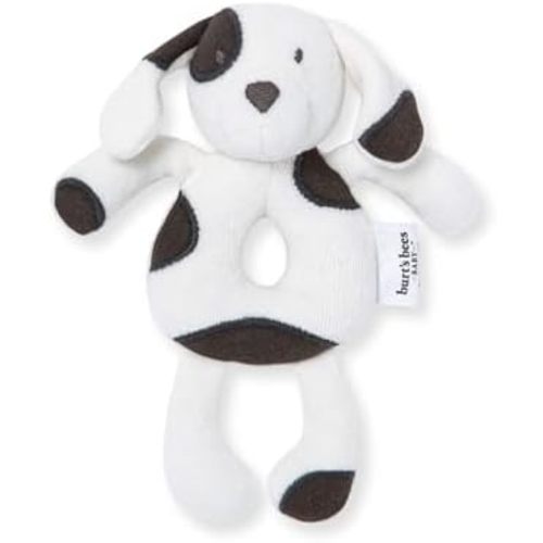Burt's Bees Baby Unisex Infant Rattle Toy, Nursery Sensory Animal Plush Made with 100% Organic Cotton Shell and Polyester Fill, Sweet Bear, Bunny, or Dog Stuffed Animals for Babies