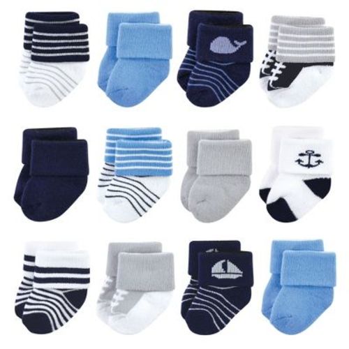 Luvable Friends Infant Boys Newborn and Baby Terry Socks, Whale