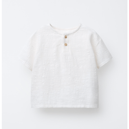 COMBINATION TEXTURE HENLEY SHIRT - Oyster-white | ZARA United States