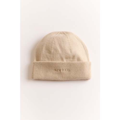 Branded Knitted Hat – Oat & Marl