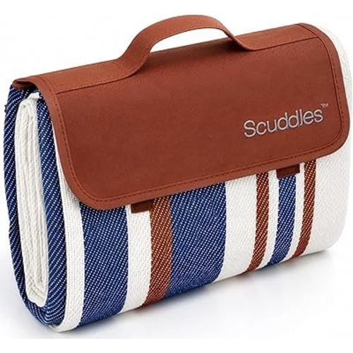 scuddles Extra Large Picnic Blanket – 60" x 80" Waterproof Outdoor Mat with Soft Dual-Layer Comfort, Foldable Travel Rug for Beach, Camping, Lawn, Parks & Family Picnics