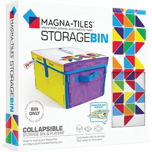MAGNA-TILES Storage Bin & Interactive Play-Mat, The Original Magnetic Building Brand