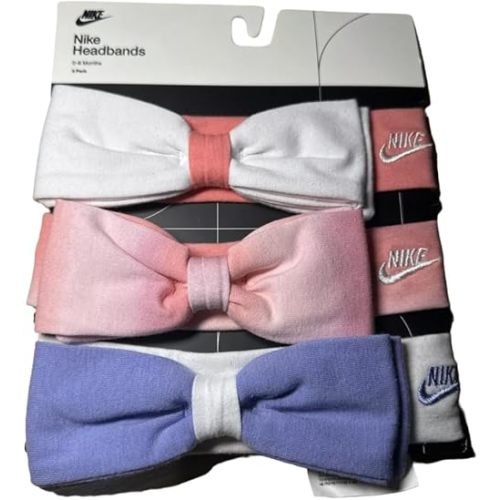 Nike Infant 3-Pack Headband 0-6M (Pink/purple/white, 0-6 months)