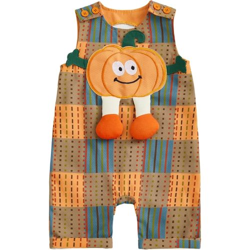 Newborn Baby Boy Overalls Sleeveless Striped Round Neck Crayfish/Sailboat/Dinosaur/Crab Embroidery Tank Romper