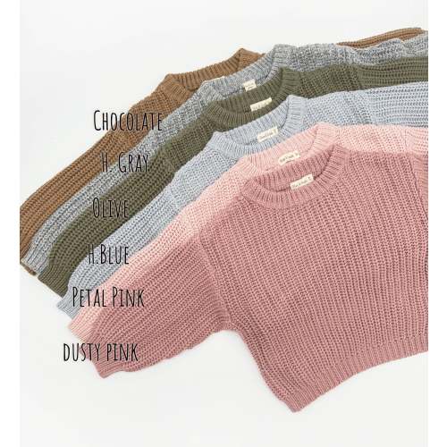 Baby Cotton Chunky Knit Sweater (nb-24m) – Olive and Cradle
