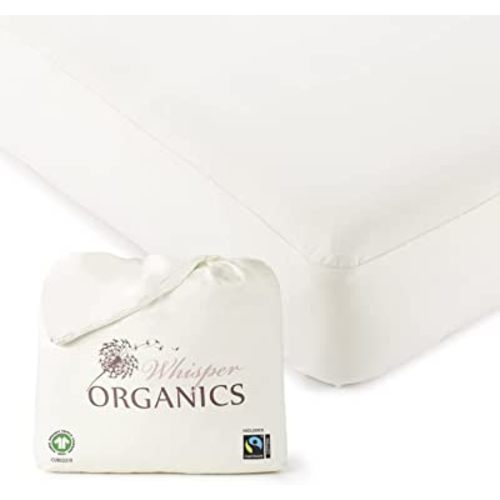 Whisper Organics, 100% Waterproof Crib Mattress Protector - GOTS & Fairtrade Certified, 52x28x9 Inch