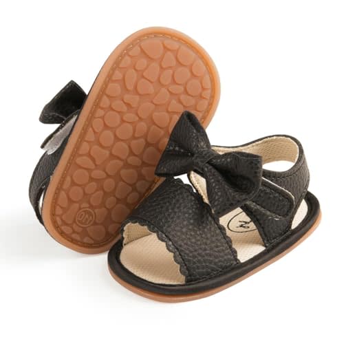Babelvit Infant Baby Girl Boy Sandals Comfort Premium Summer Outdoor Casual Beach Shoes with Flower Bowknot Anti Slip Rubber Sole Newborn Toddler Prewalker First Walking Shoes