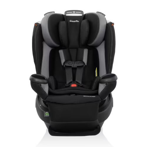 Evenflo Revolve 360 Extend All-in-One Rotating Convertible Car Seat - Revere Gray: Product Weight 29.6 Pounds, Minimum Weight Rear Facing 4 Pounds