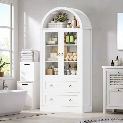 Lark Manor™ 69.7"H Arched Freestanding Bathroom Cabinet & Reviews | Wayfair