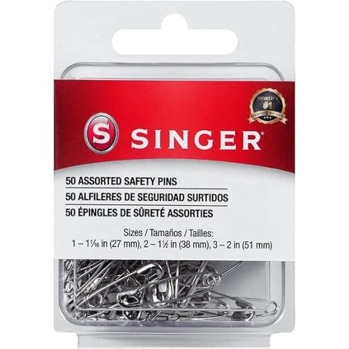SINGER Safety Pins, 50 Count, Size 1-3 Pkg