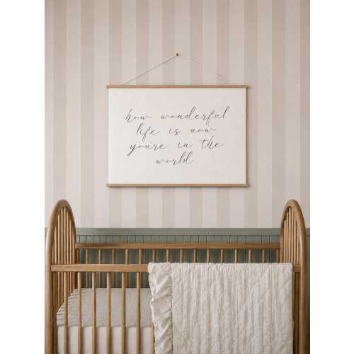 Nursery Decor, Canvas Wall Art, How Wonderful Life Is Now You're In The World Sign, Canvas Wall Hanging