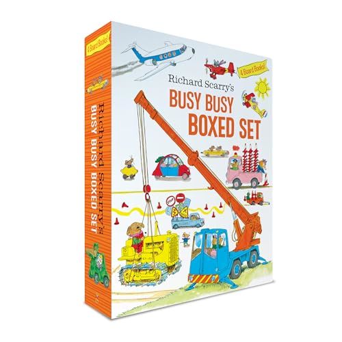 Richard Scarry's Busy Busy Boxed Set: Busy Busy Airport; Busy Busy Cars and Trucks; Busy Busy Construction Site; Busy Busy Farm (Richard Scarry's BUSY BUSY Board Books)