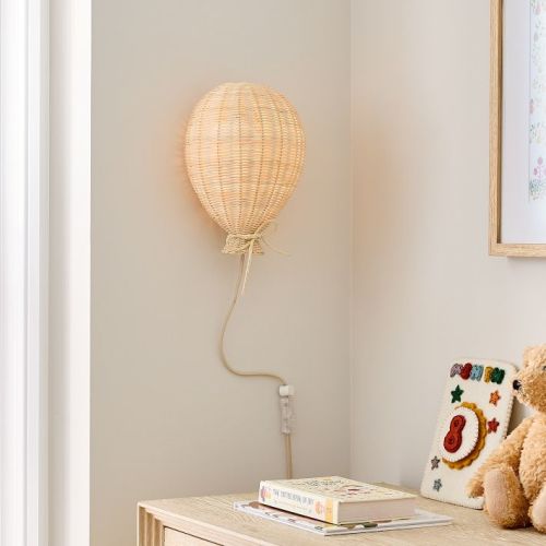 Pink Chicken Rattan Balloon Sconce (11")