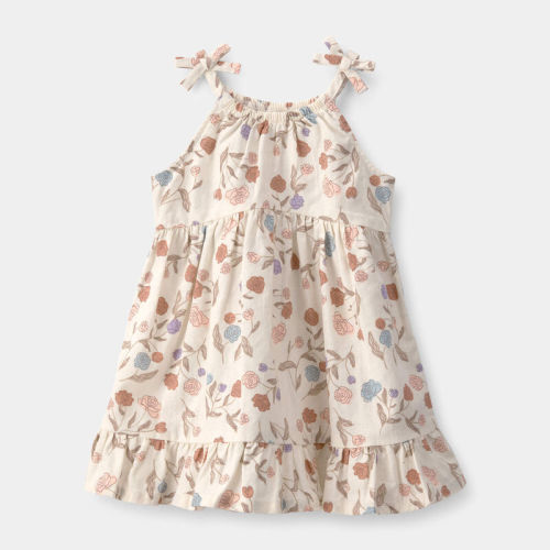 Baby Girl Floral Sleeveless Dress - White | Carter’s Oshkosh Canada