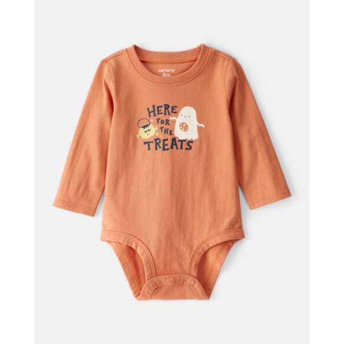 Baby Cotton Long-Sleeve Graphic Bodysuit - Orange - Carter's | Carter's