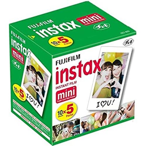 Fujifilm Instax Mini Instant Film, 10 Sheets x 5 Packs (Total 50 Shoots)